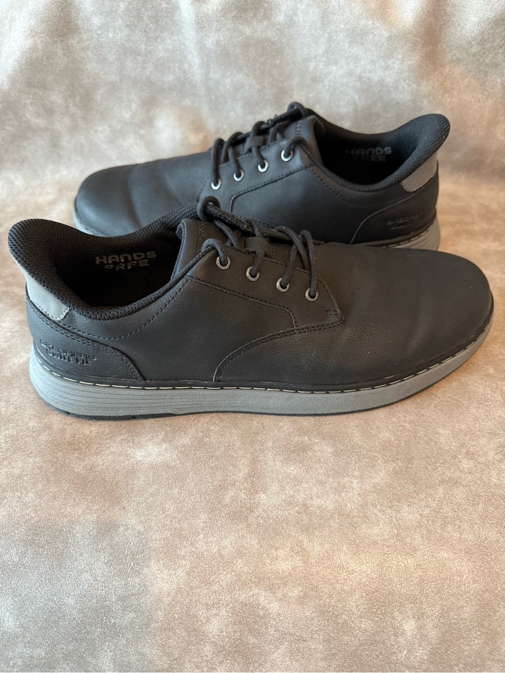 Skechers Swift Fit Men’s 11 Black Memory Foam Casual Oxford Shoes 182004